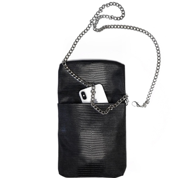 Black Faux-Snake Crossbody Mini - Picture 2 of 2